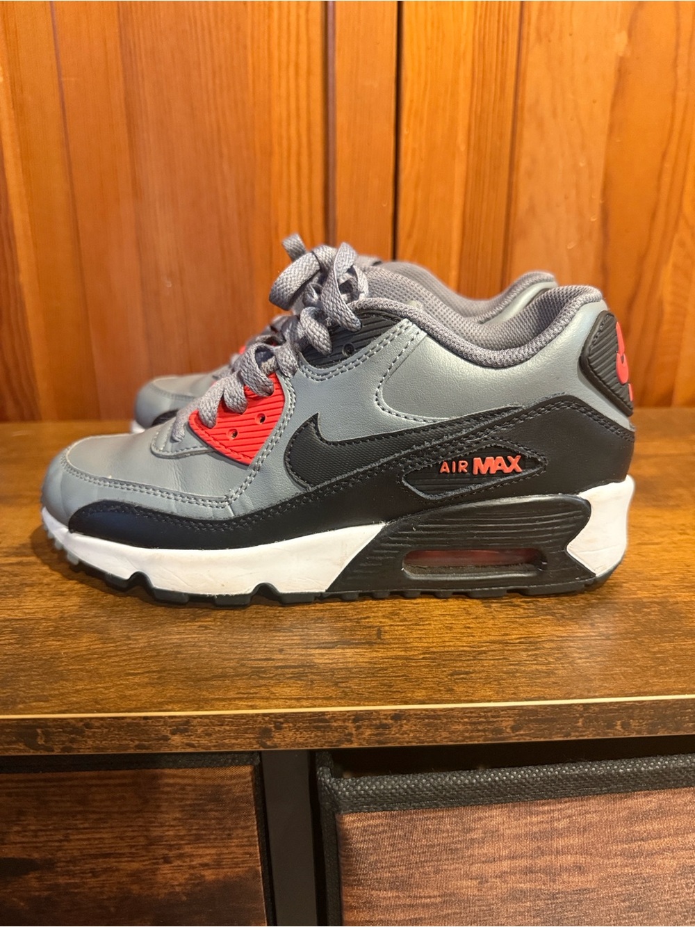 Nike Kids Gray and Red Air Max Sneakers
